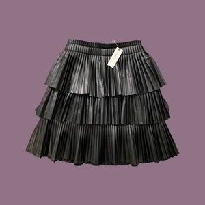 Anthropologie noir faux leather skirt